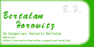 bertalan horowitz business card